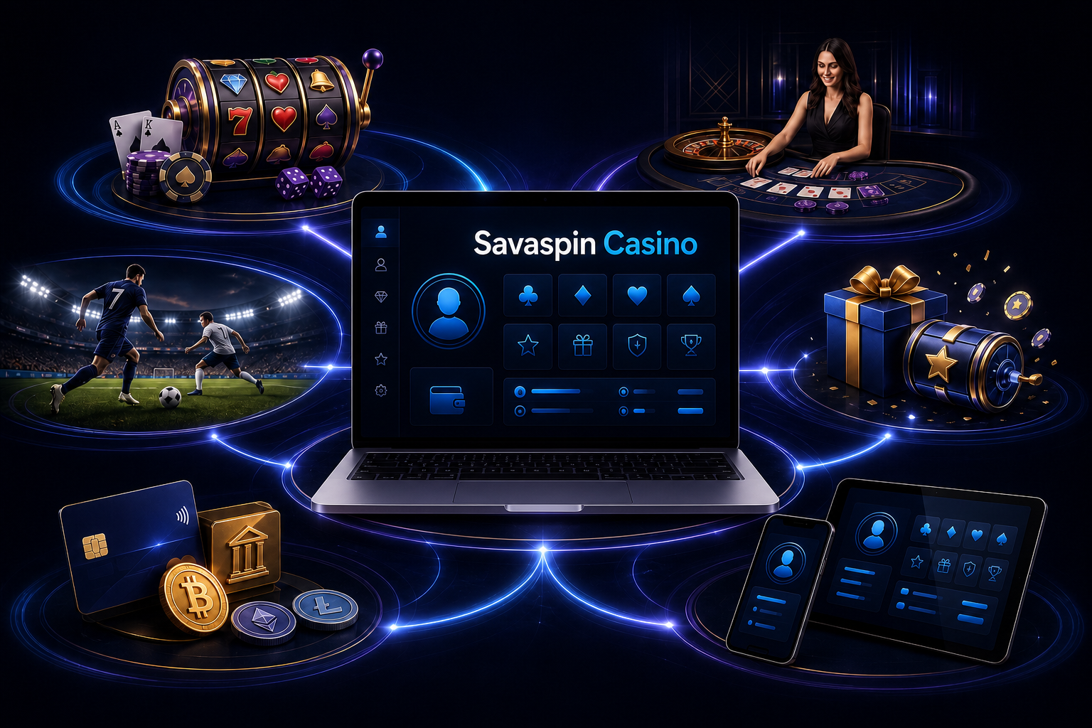 Savaspin Casino connecting casino games, live tables, sports, rewards, payments and mobile access